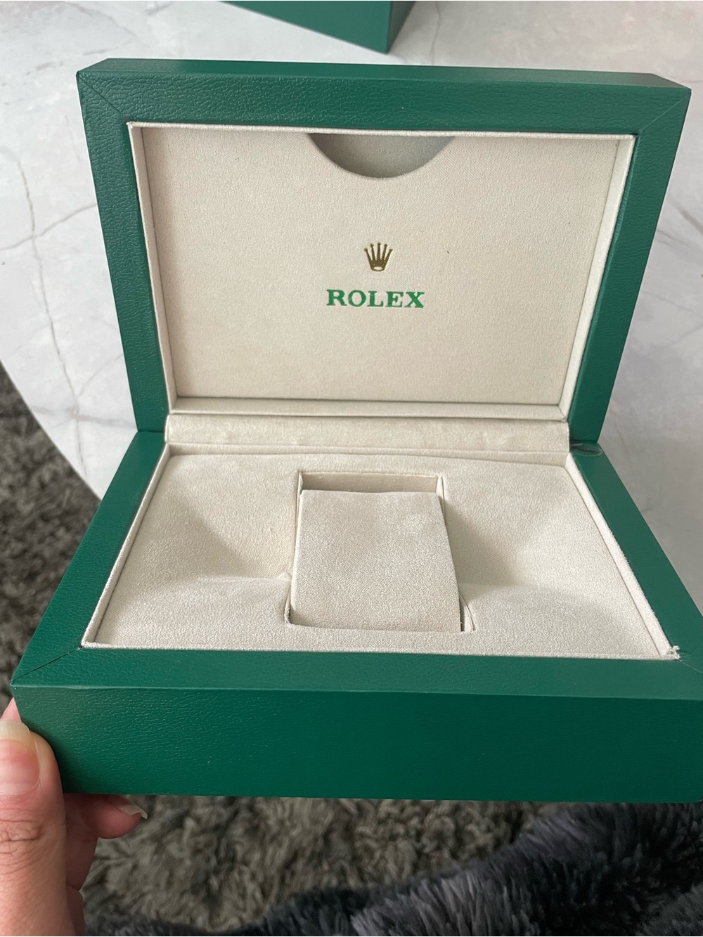 Rolex Green and Cream Luxury Watch Box
